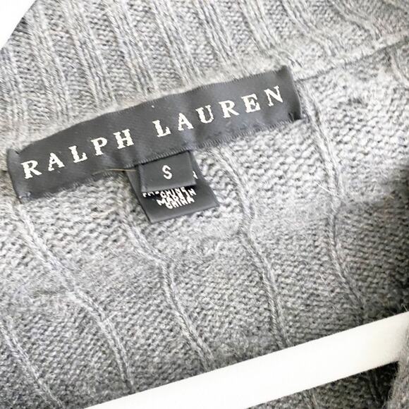 ralph lauren black label 100% cashmere v neck collar elbow patch sweater small - Picture 3 of 10